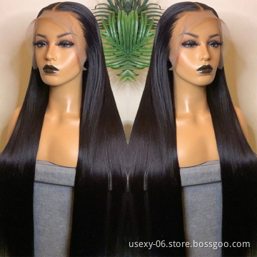 Lace Frontal Wig Vendors Wholesale Straight Transparent HD Lace Front Wigs For Black Women 100 Virgin Brazilian Human Hair Wigs